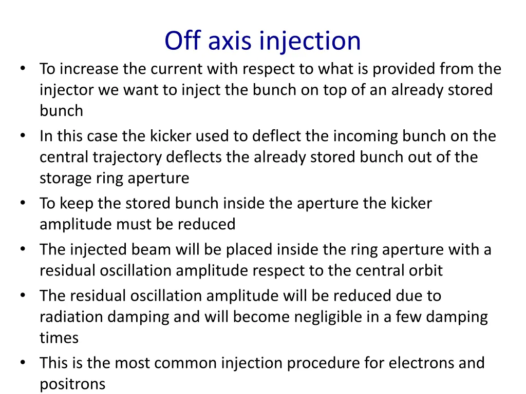 off axis injection