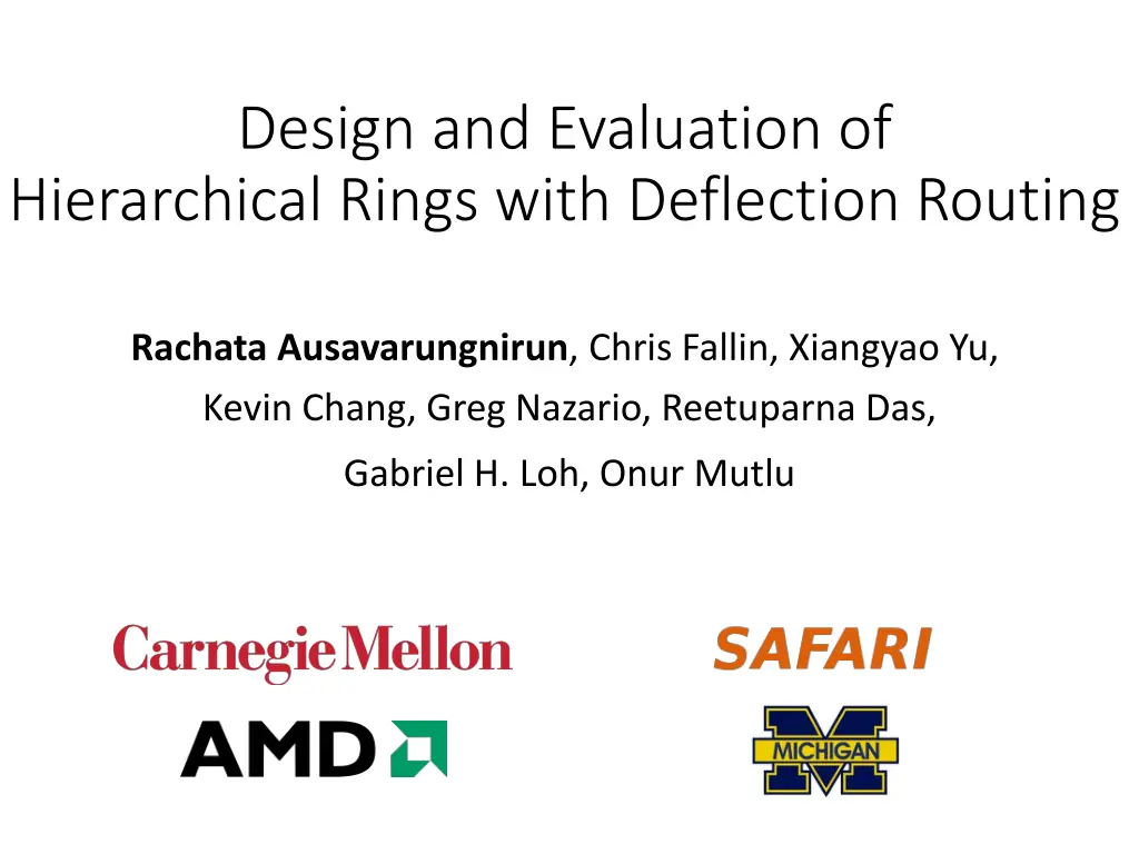 design and evaluation of hierarchical rings with 1