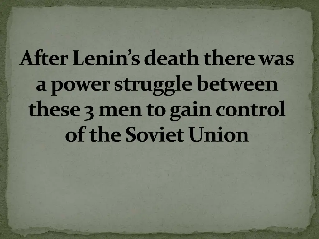 after lenin s death there was a power struggle