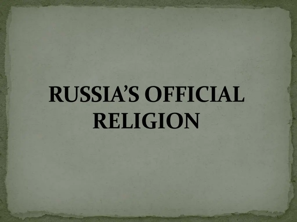 russia s official religion