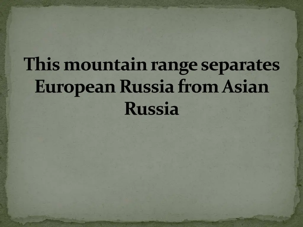 this mountain range separates european russia