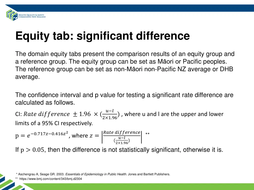 equity tab significant difference