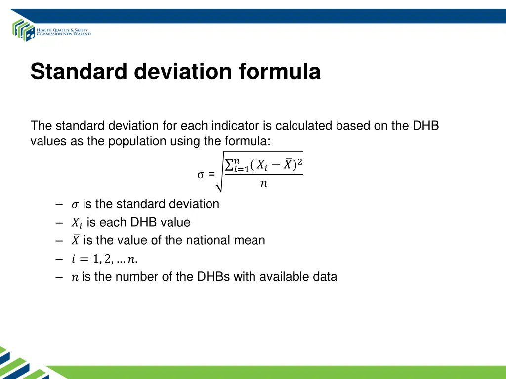 standard deviation formula