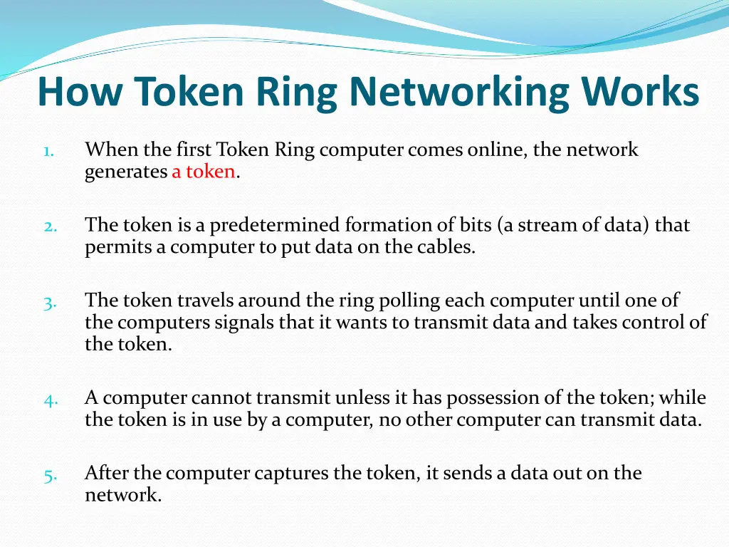 how token ring networking works