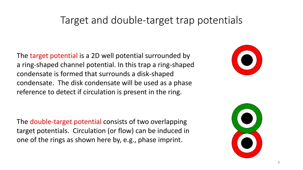 target and double target trap potentials