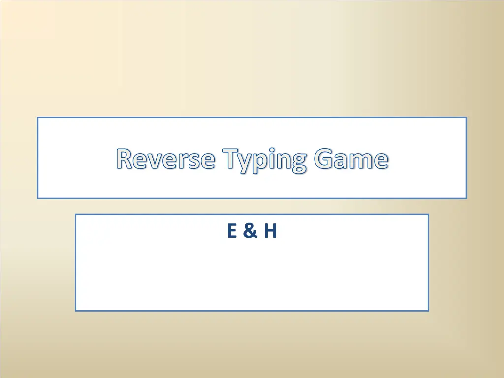 reverse typing game 2