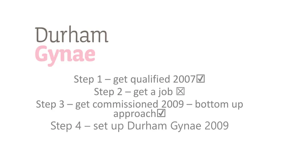 step 1 get qualified 2007 step 2 get a job step