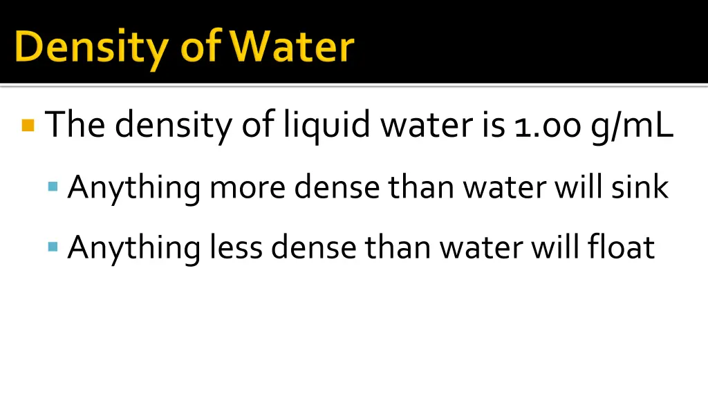 the density of liquid water is 1 00 g ml