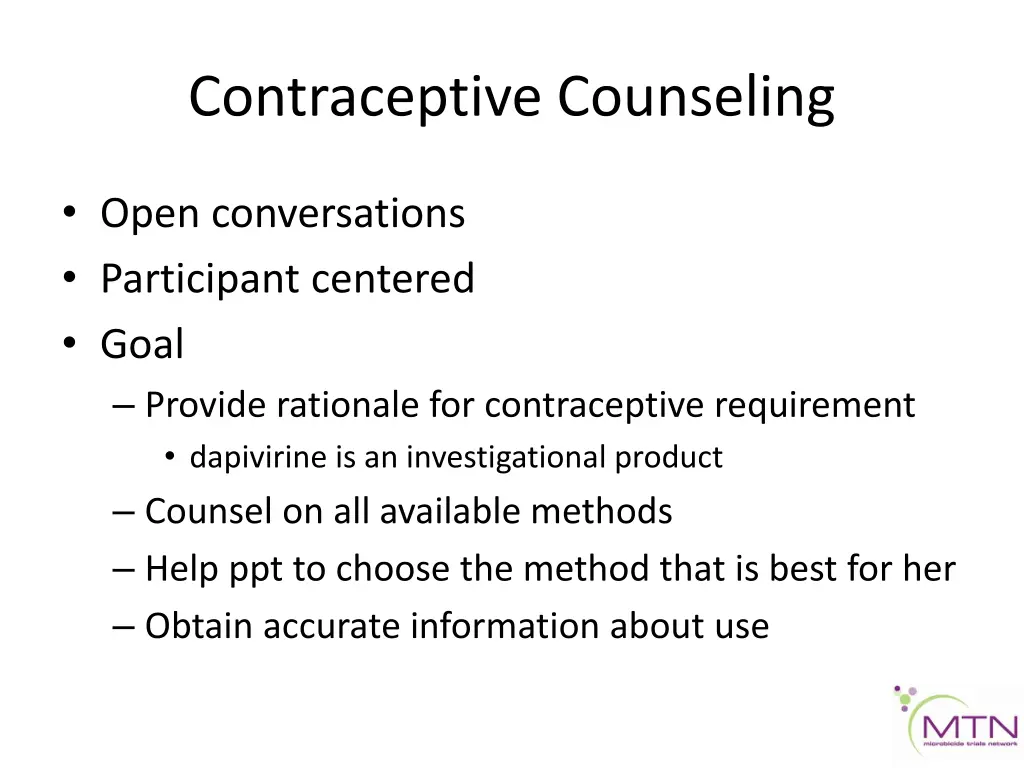 contraceptive counseling