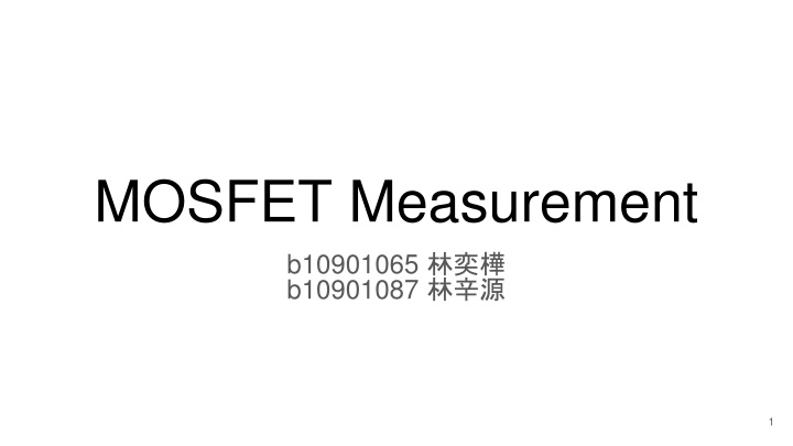 mosfet measurement