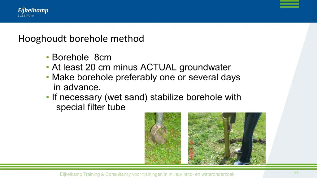 hooghoudt borehole method