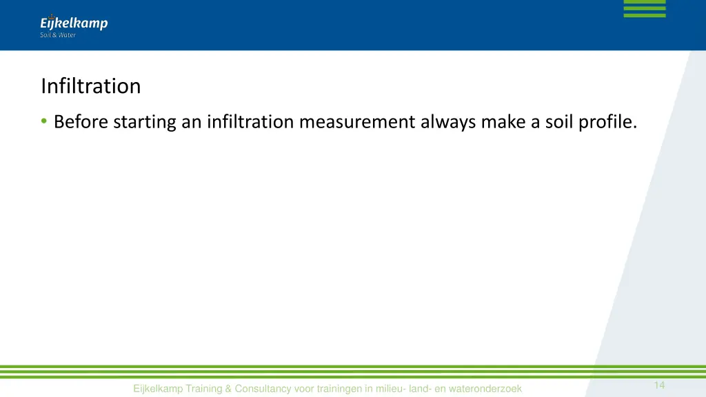 infiltration before starting an infiltration