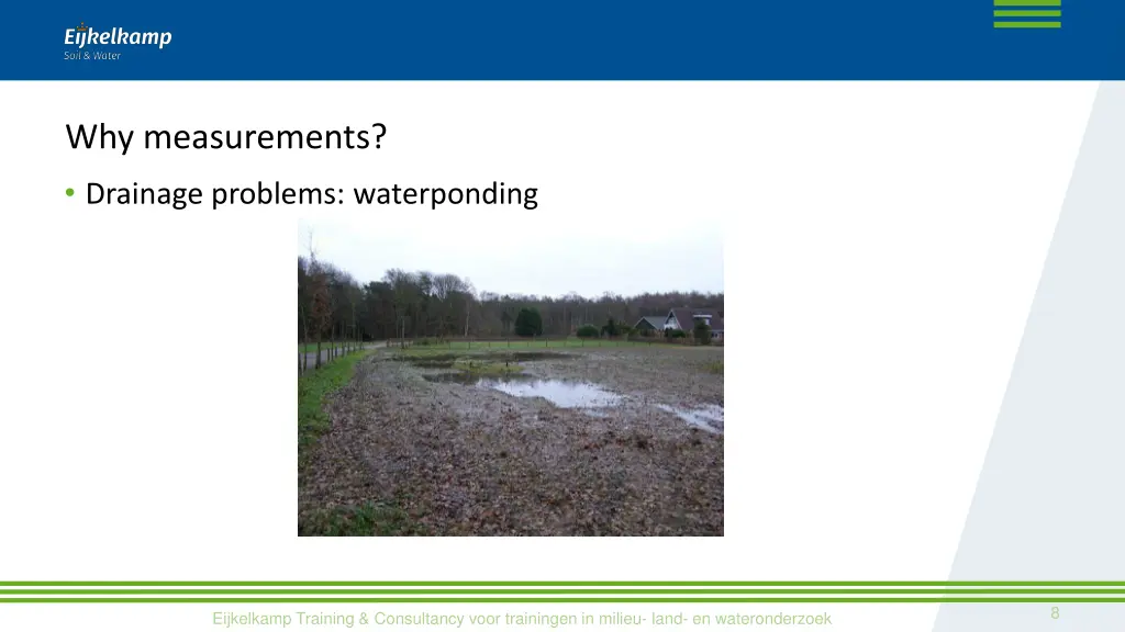 why measurements drainage problems waterponding