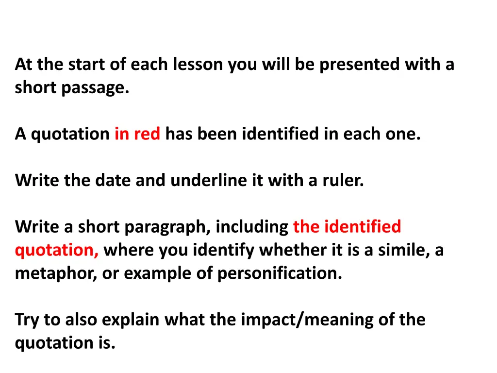 at the start of each lesson you will be presented