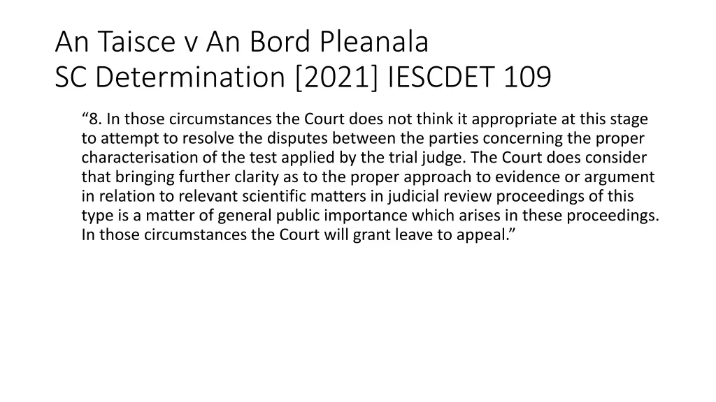 an taisce v an bord pleanala sc determination 3