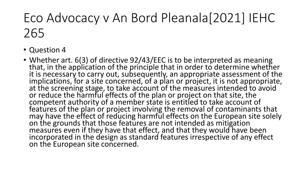 eco advocacy v an bord pleanala 2021 iehc