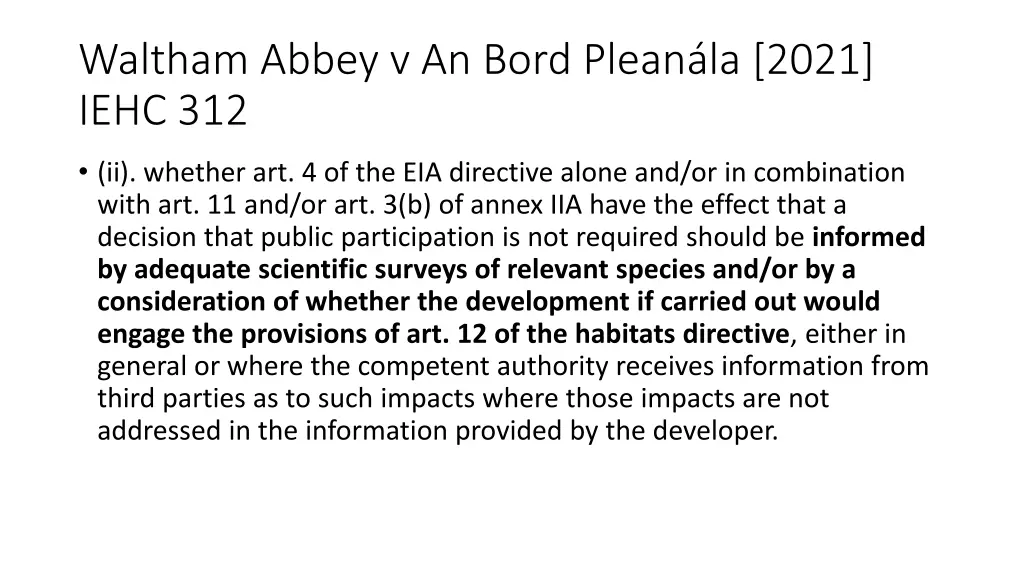 waltham abbey v an bord plean la 2021 iehc 312 2