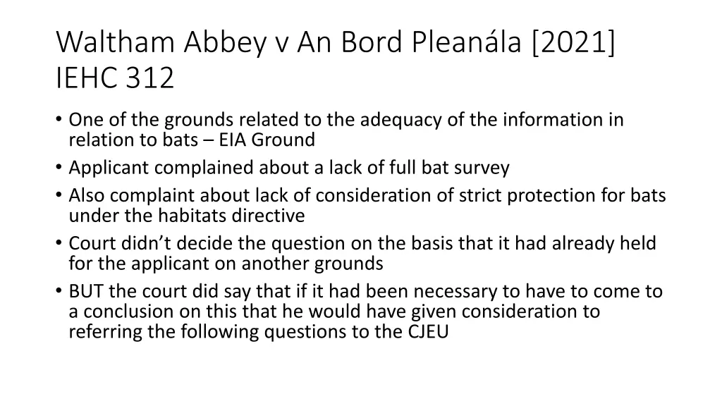 waltham abbey v an bord plean la 2021 iehc 312