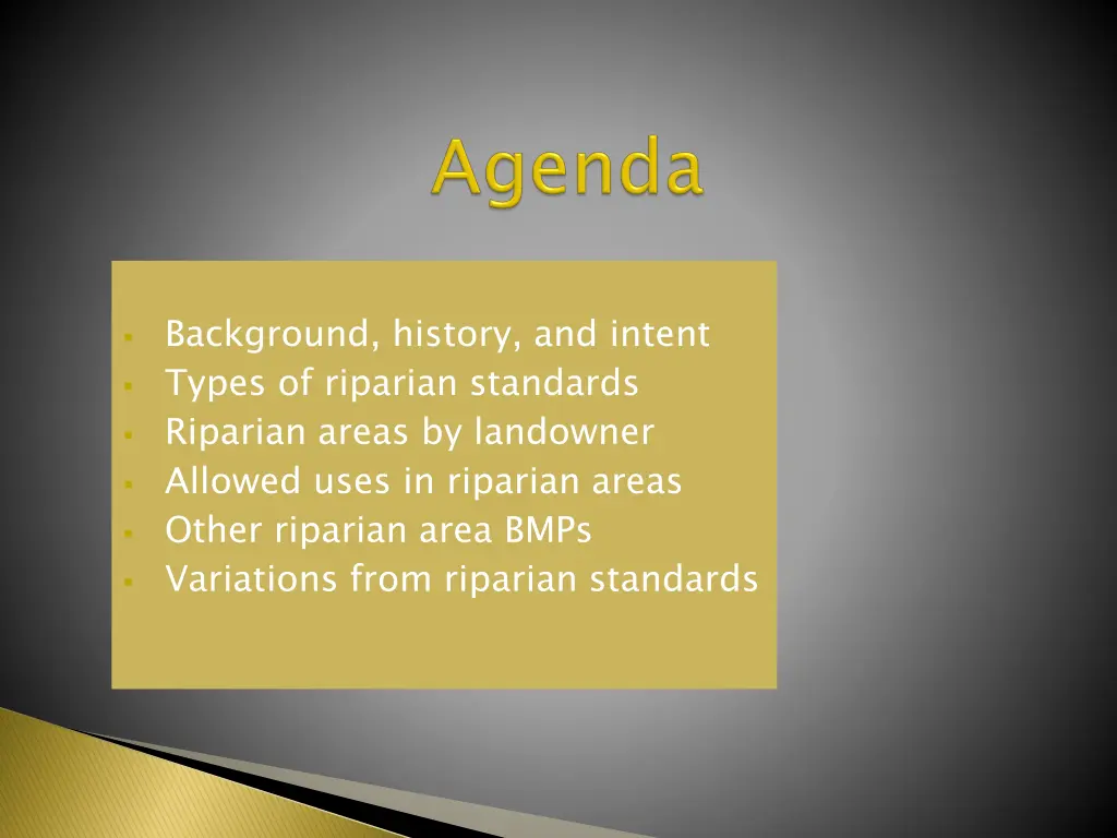 background history and intent types of riparian