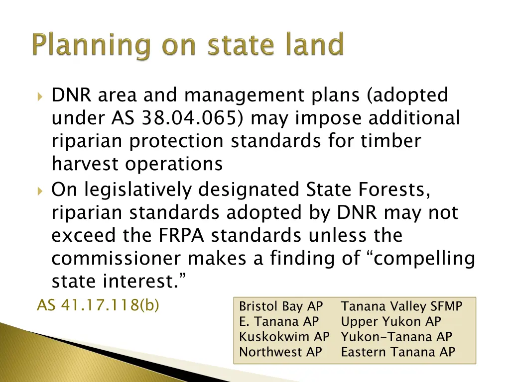 dnr area and management plans adopted under