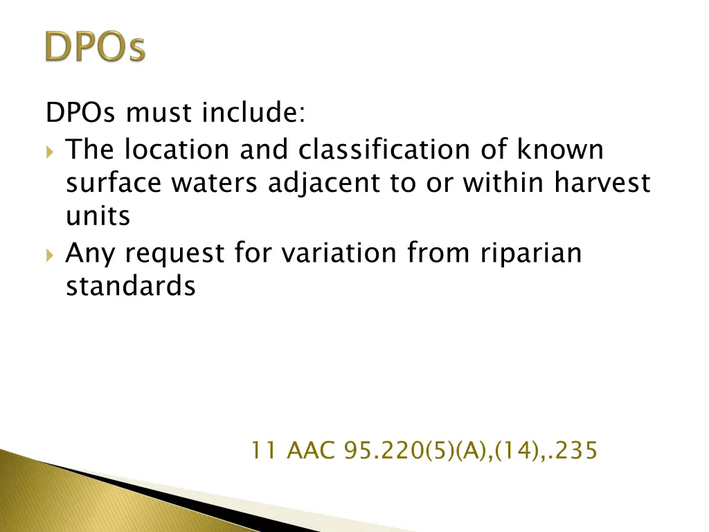 dpos must include the location and classification