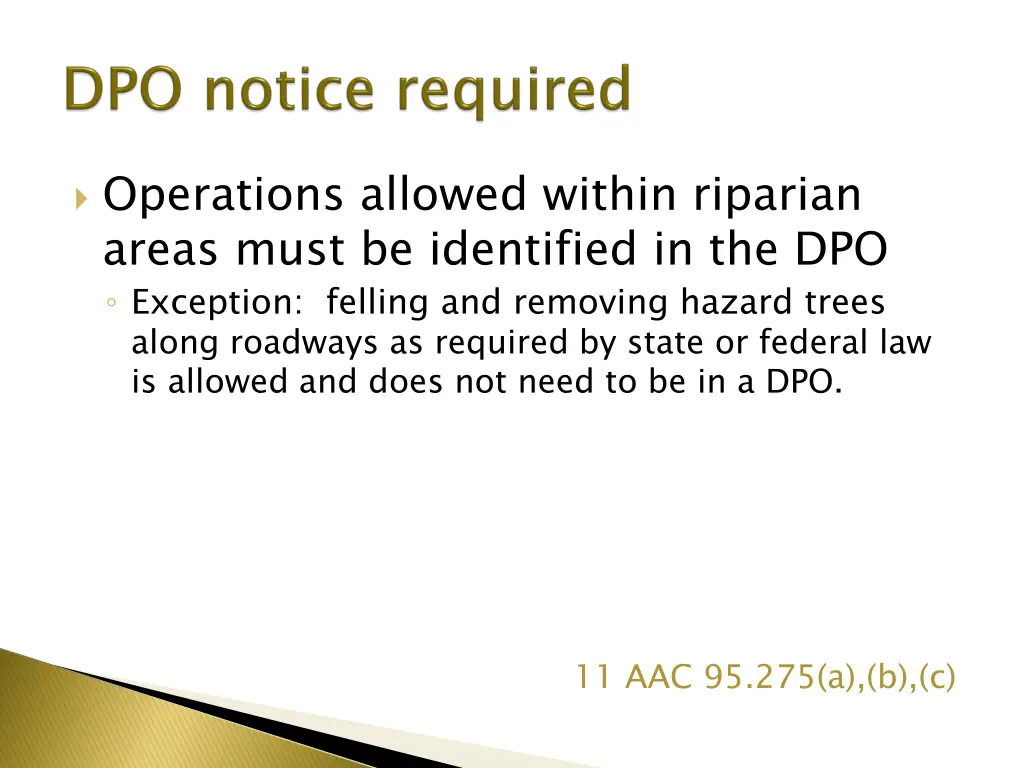 operations allowed within riparian areas must