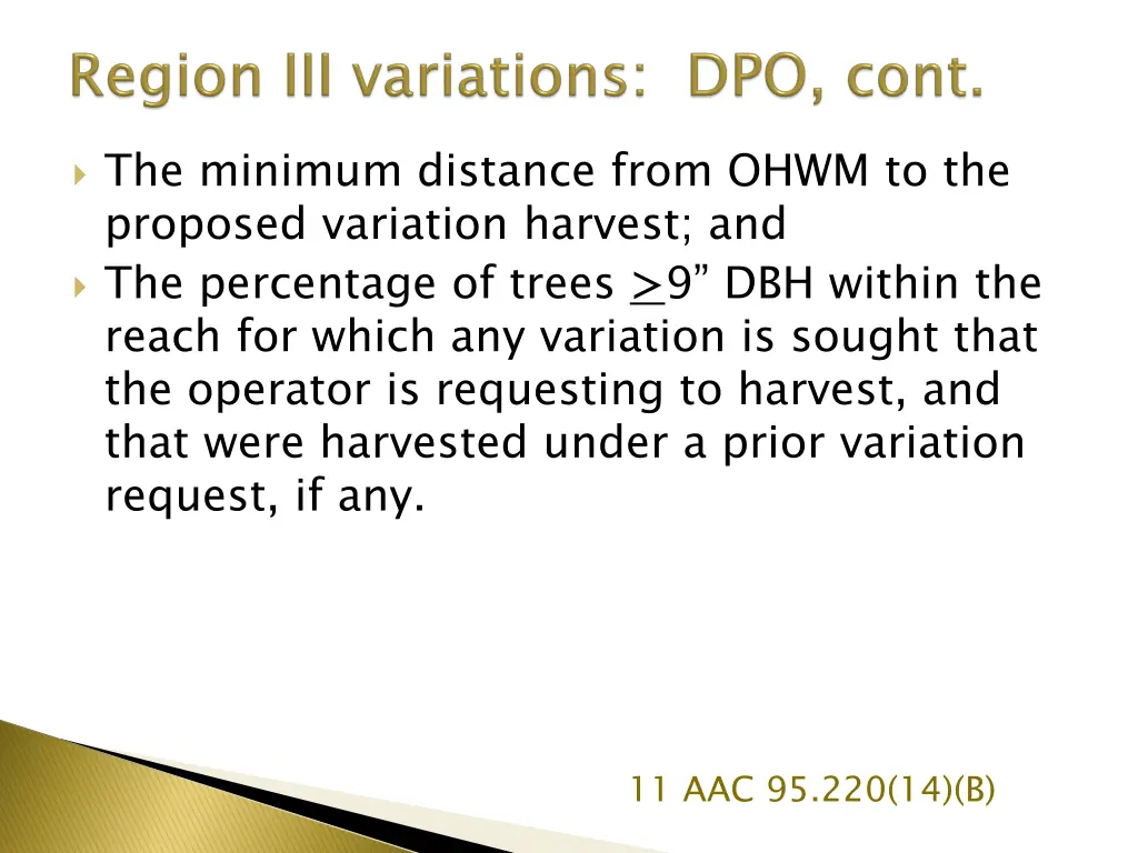 the minimum distance from ohwm to the proposed