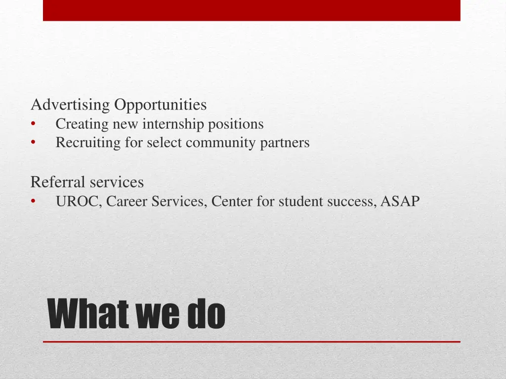 advertising opportunities creating new internship