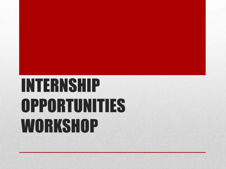 internship opportunities workshop