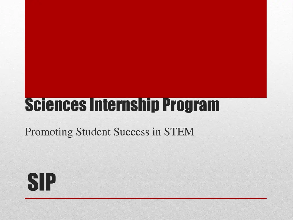 sciences internship program