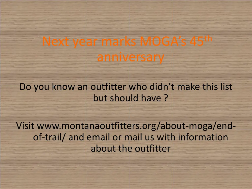 next year marks moga s 45 th anniversary