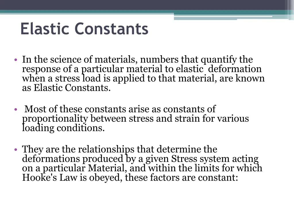 elastic constants