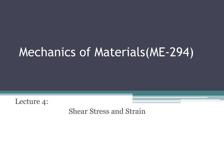 mechanics of materials me 294