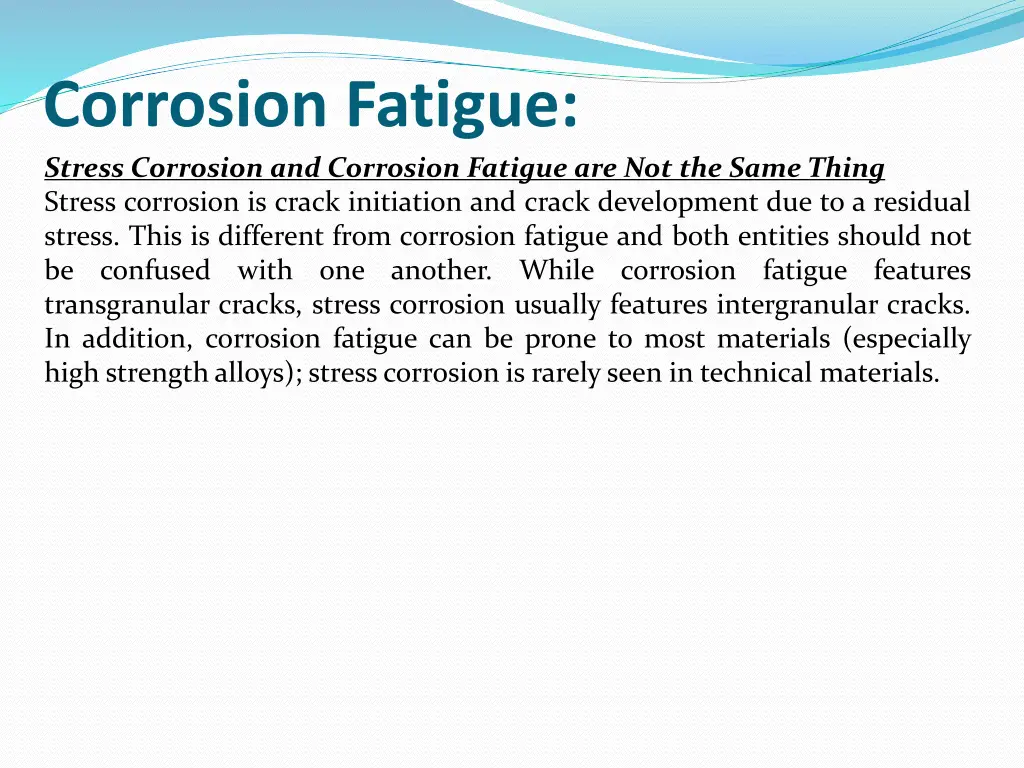 corrosion fatigue stress corrosion and corrosion