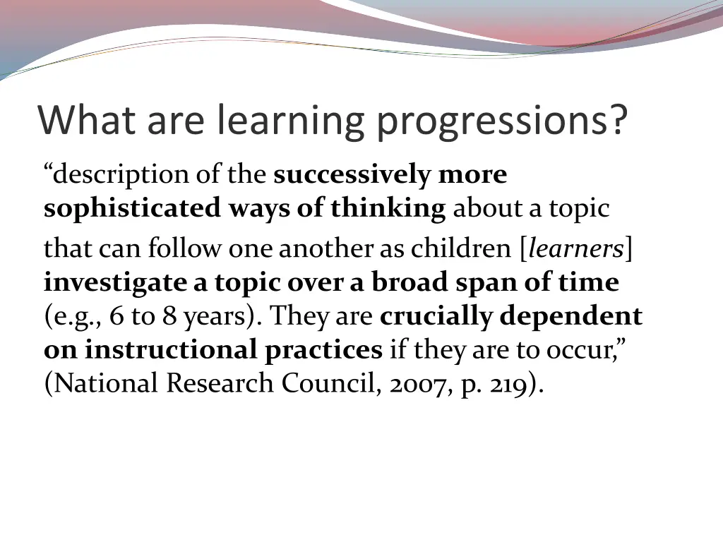 what are learning progressions