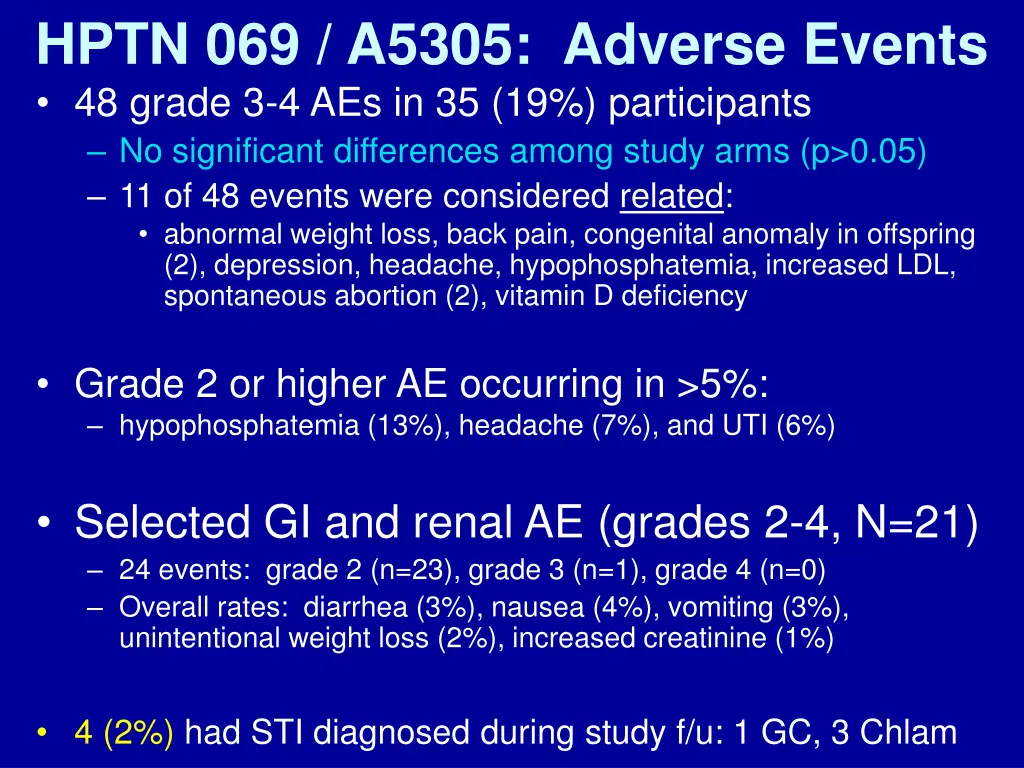 hptn 069 a5305 adverse events 48 grade