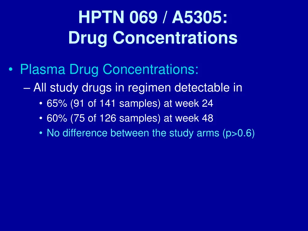 hptn 069 a5305 drug concentrations