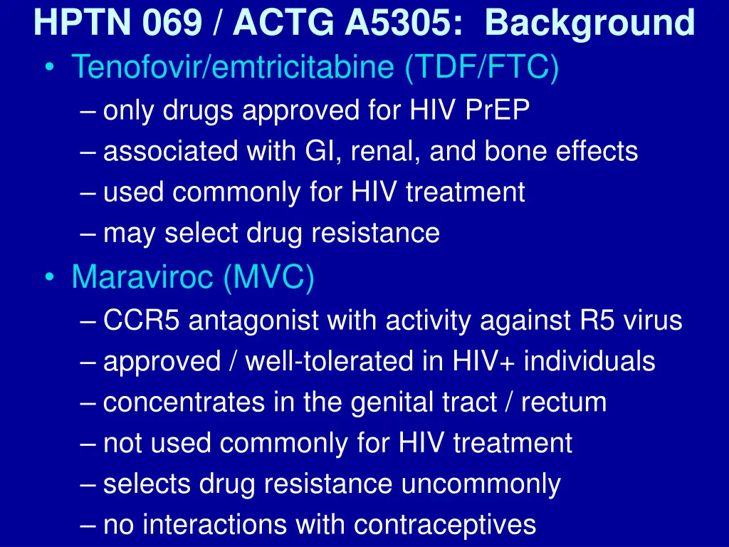 hptn 069 actg a5305 background tenofovir