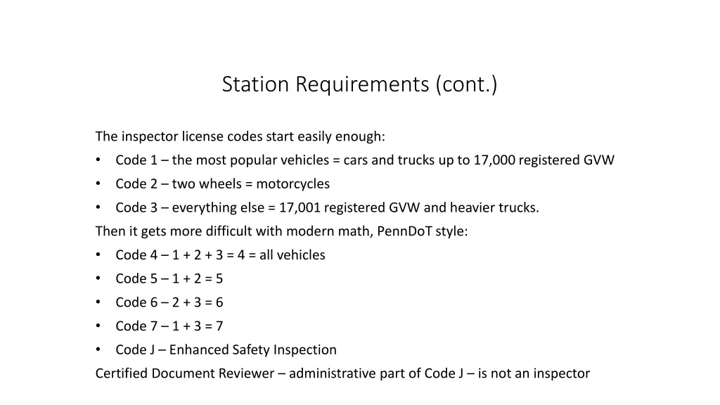 station requirements cont 4