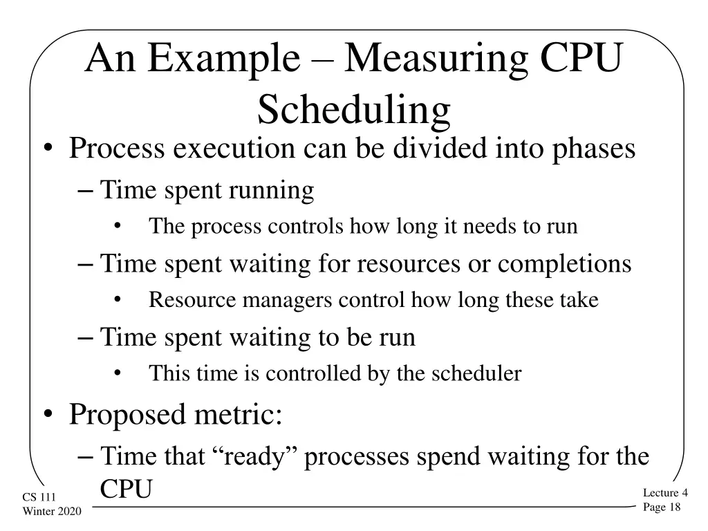 an example measuring cpu scheduling process