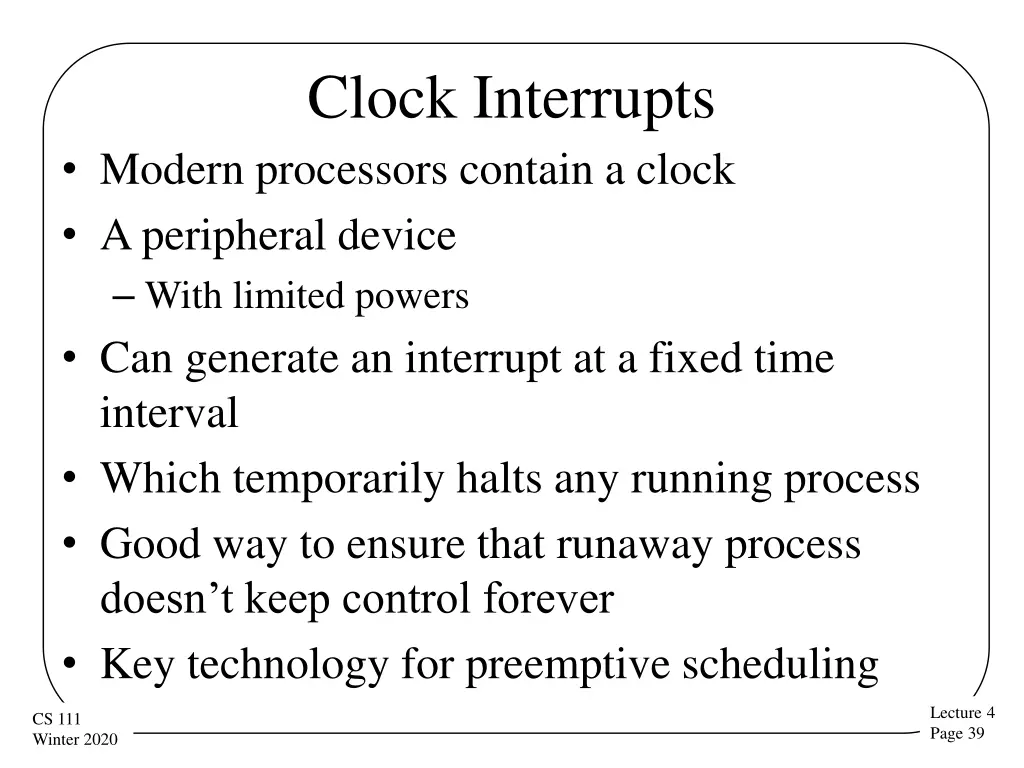 clock interrupts