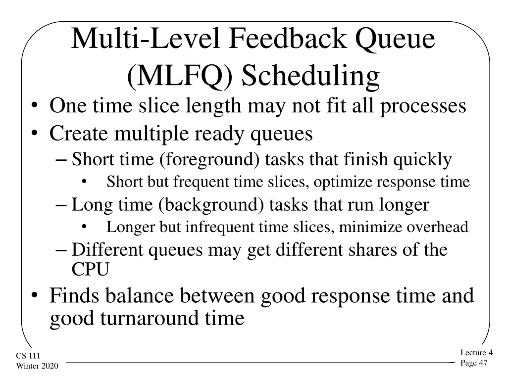 multi level feedback queue mlfq scheduling