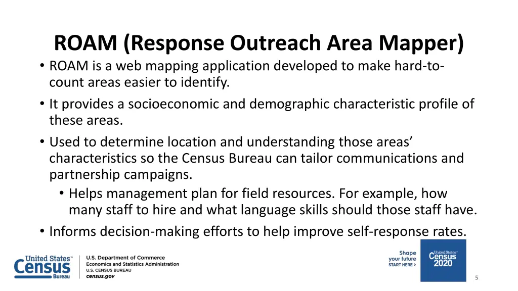 roam response outreach area mapper roam