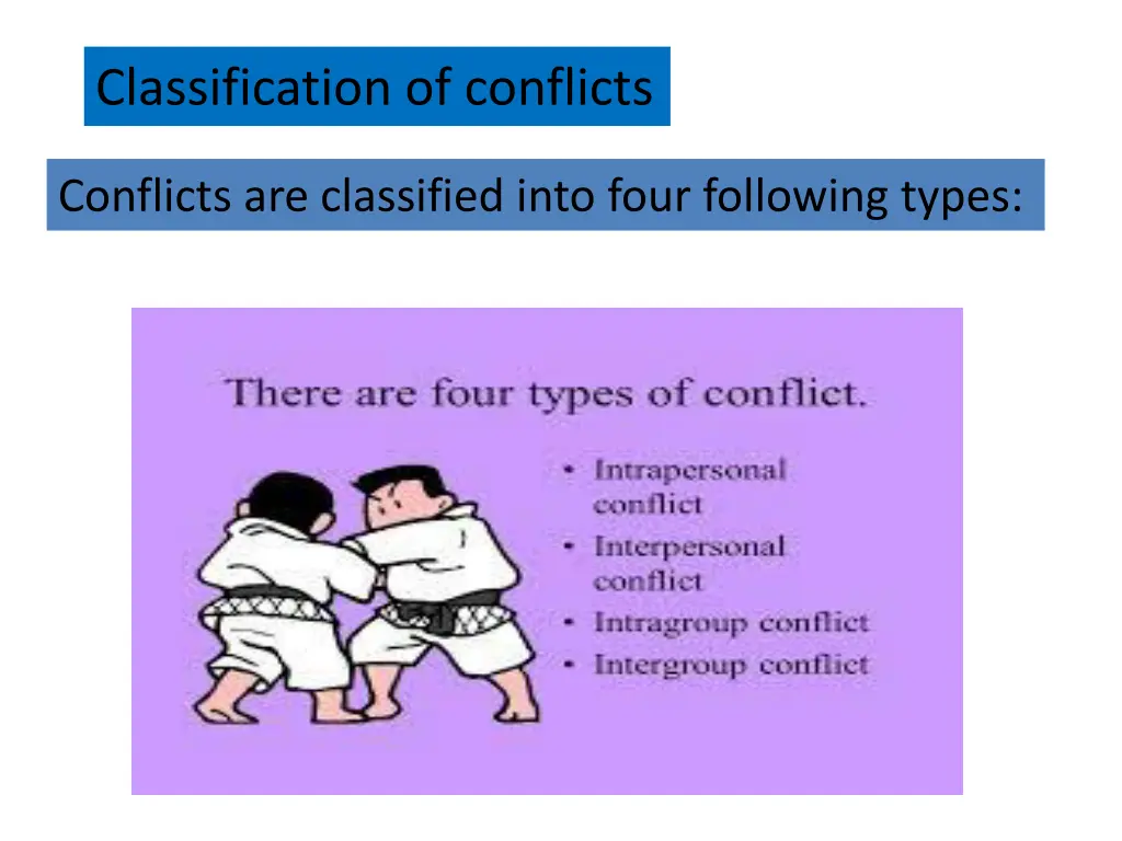 classification of conflicts