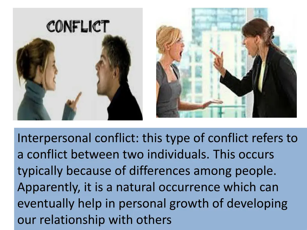 interpersonal conflict this type of conflict