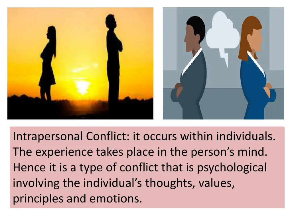 intrapersonal conflict it occurs within