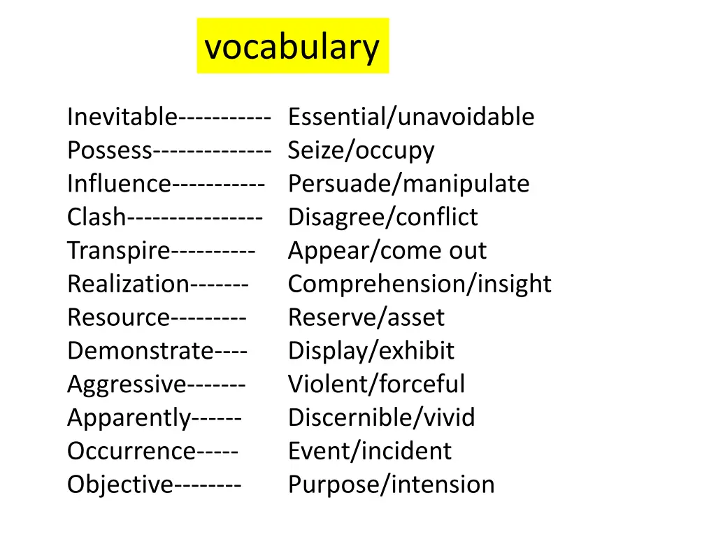 vocabulary 1