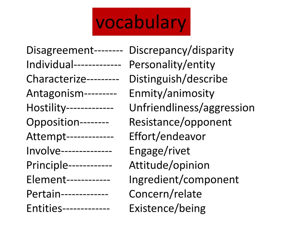 vocabulary