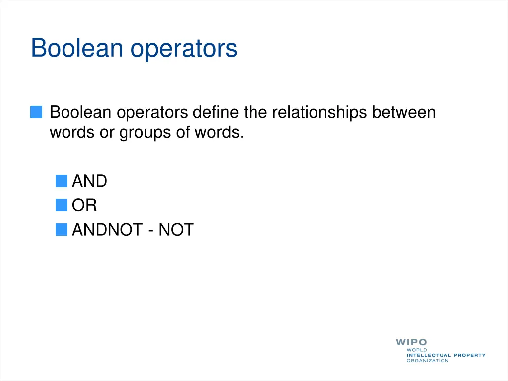 boolean operators