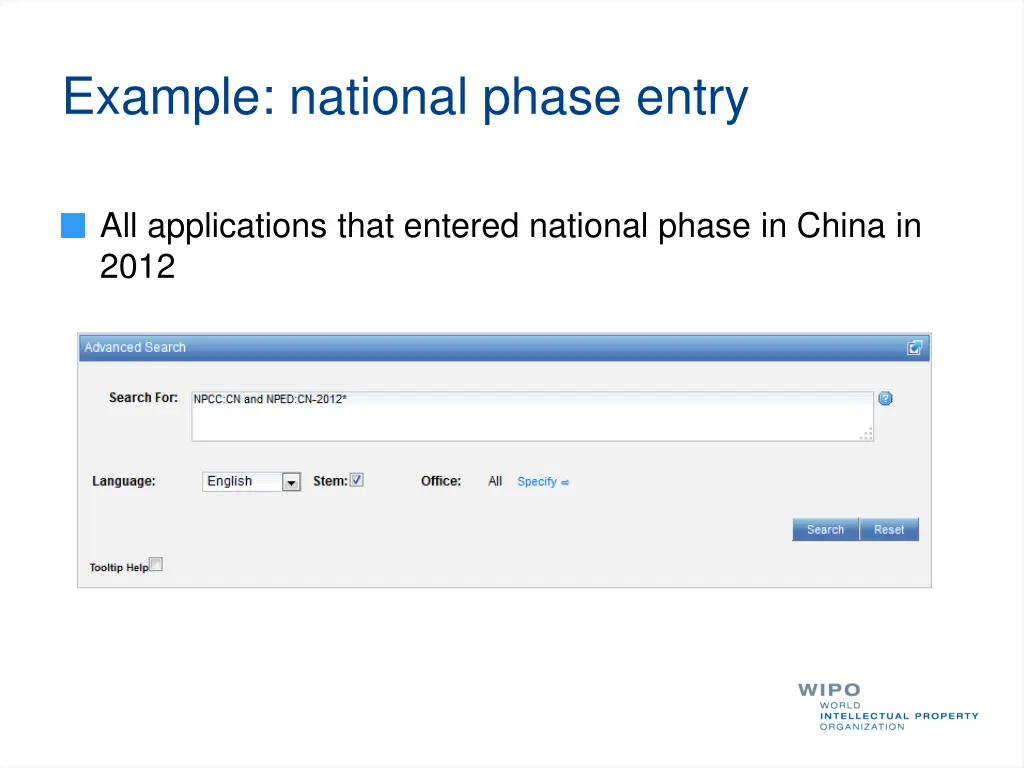 example national phase entry